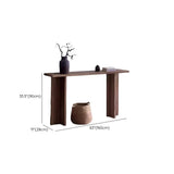 Rustic Natural Rectangular Wood Entryway Console Table Image - 8
