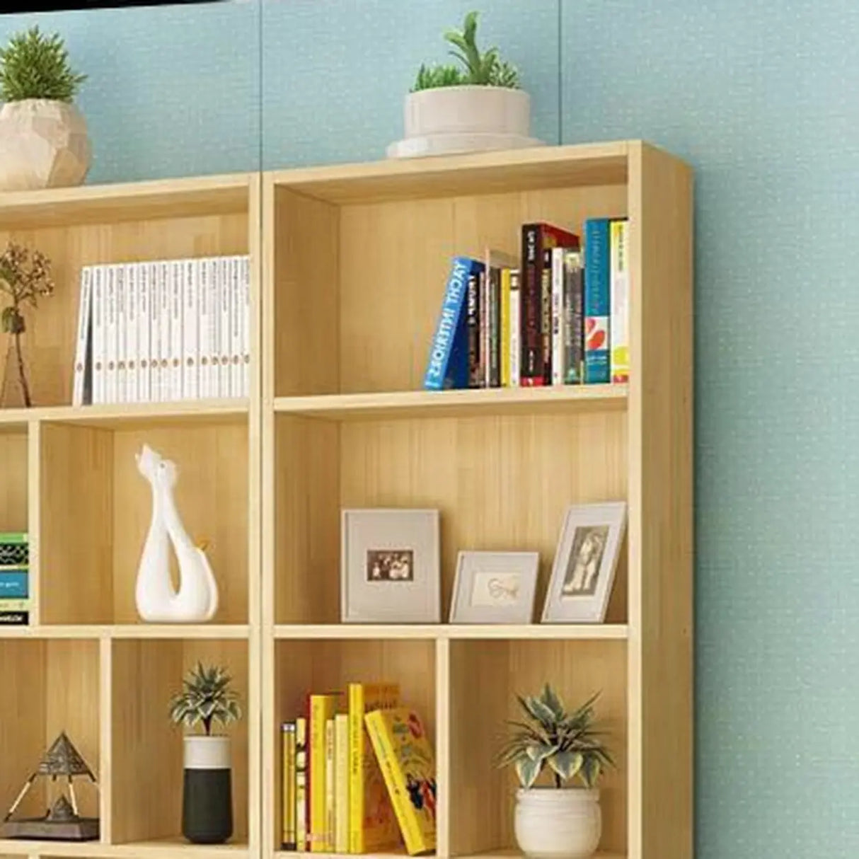 Rustic Natural Wood Vertical Pine Barrister Bookcases Image - 10
