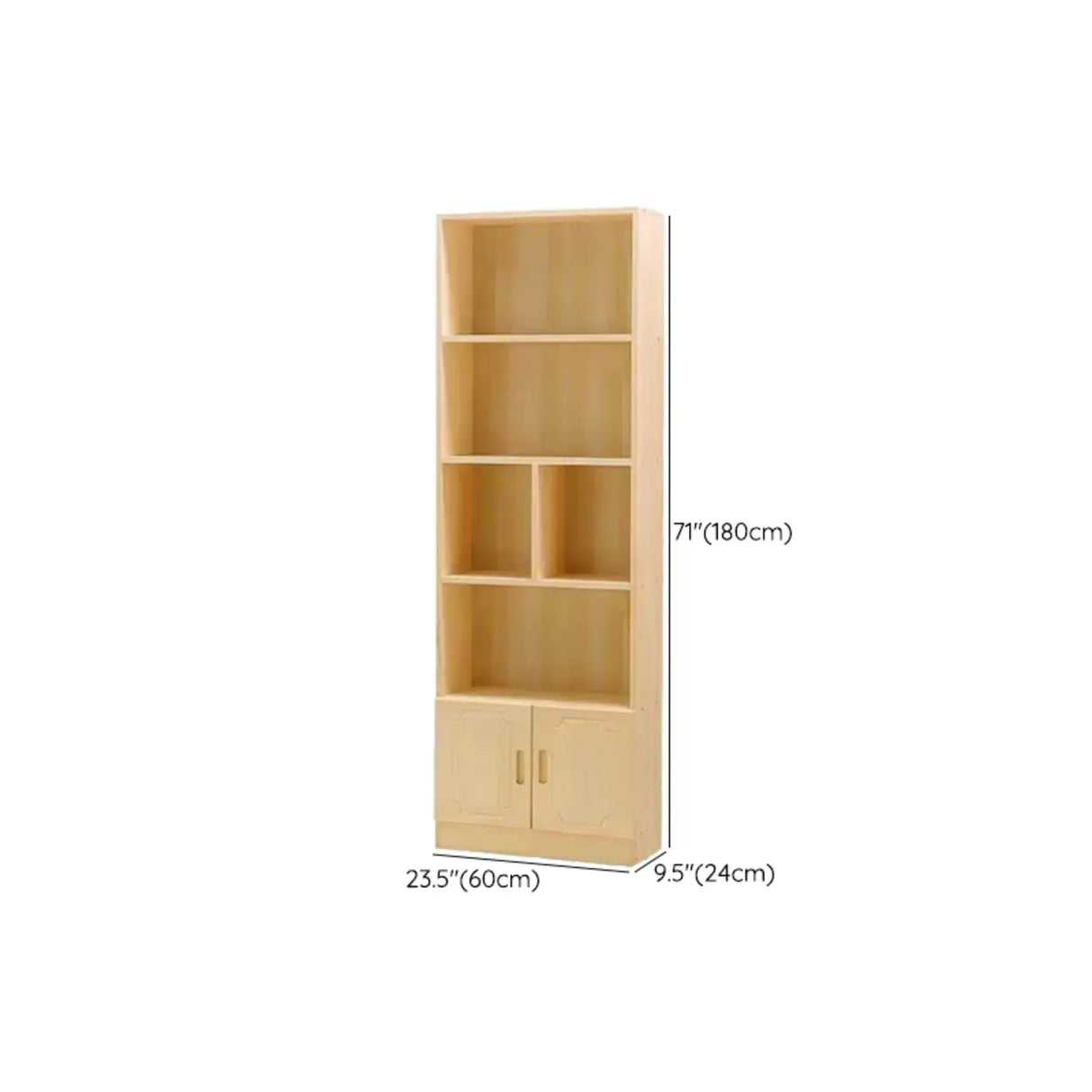 Rustic Natural Wood Vertical Pine Barrister Bookcases Image - 16