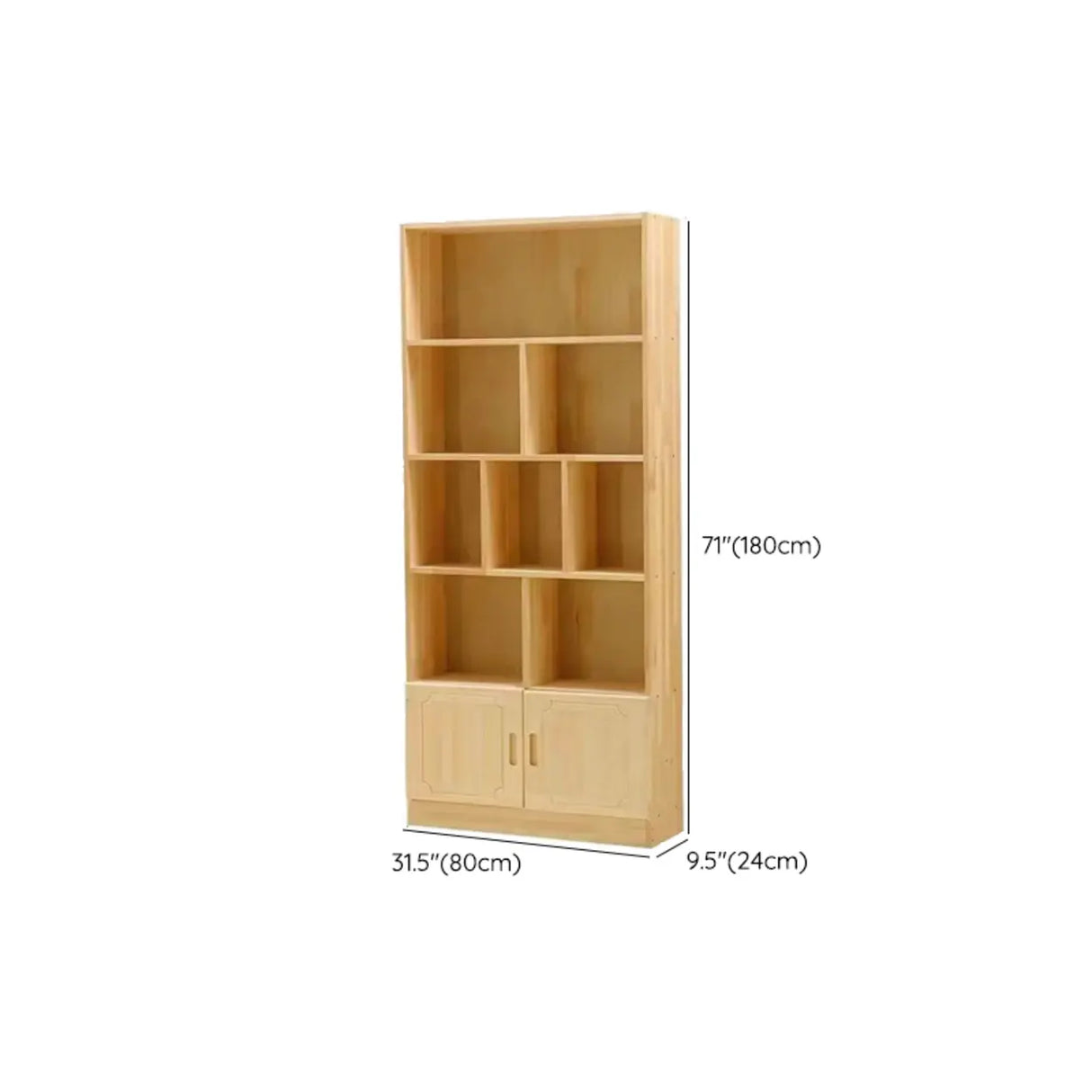 Rustic Natural Wood Vertical Pine Barrister Bookcases Image - 18