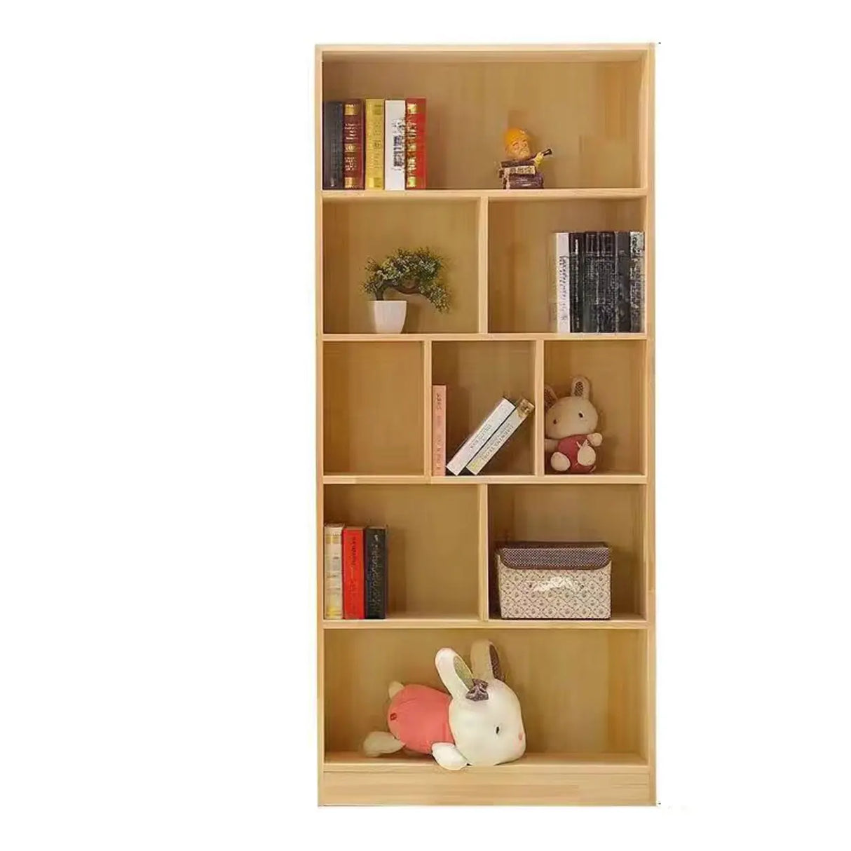 Rustic Natural Wood Vertical Pine Barrister Bookcases Image - 4