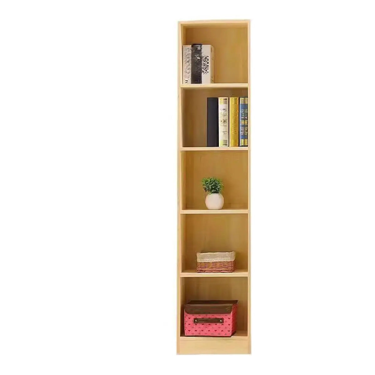 Rustic Natural Wood Vertical Pine Barrister Bookcases Image - 7