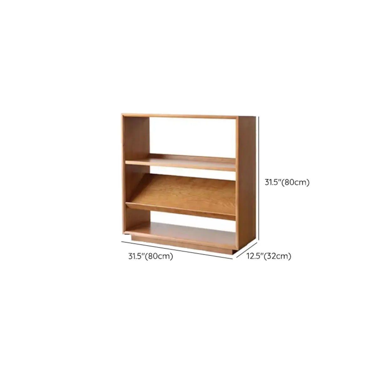 Rustic Open Back Auburn Rectangle Wooden Bookshelves 