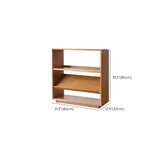 Rustic Open Back Auburn Rectangle Wooden Bookshelves #size