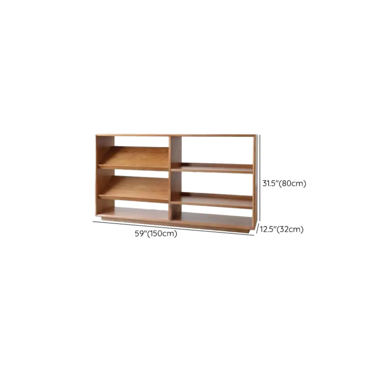 Rustic Open Back Auburn Rectangle Wooden Bookshelves Image - 13
