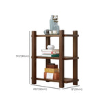 Rustic Open Brown 5-Tiers Wooden Display Bookshelf #size
