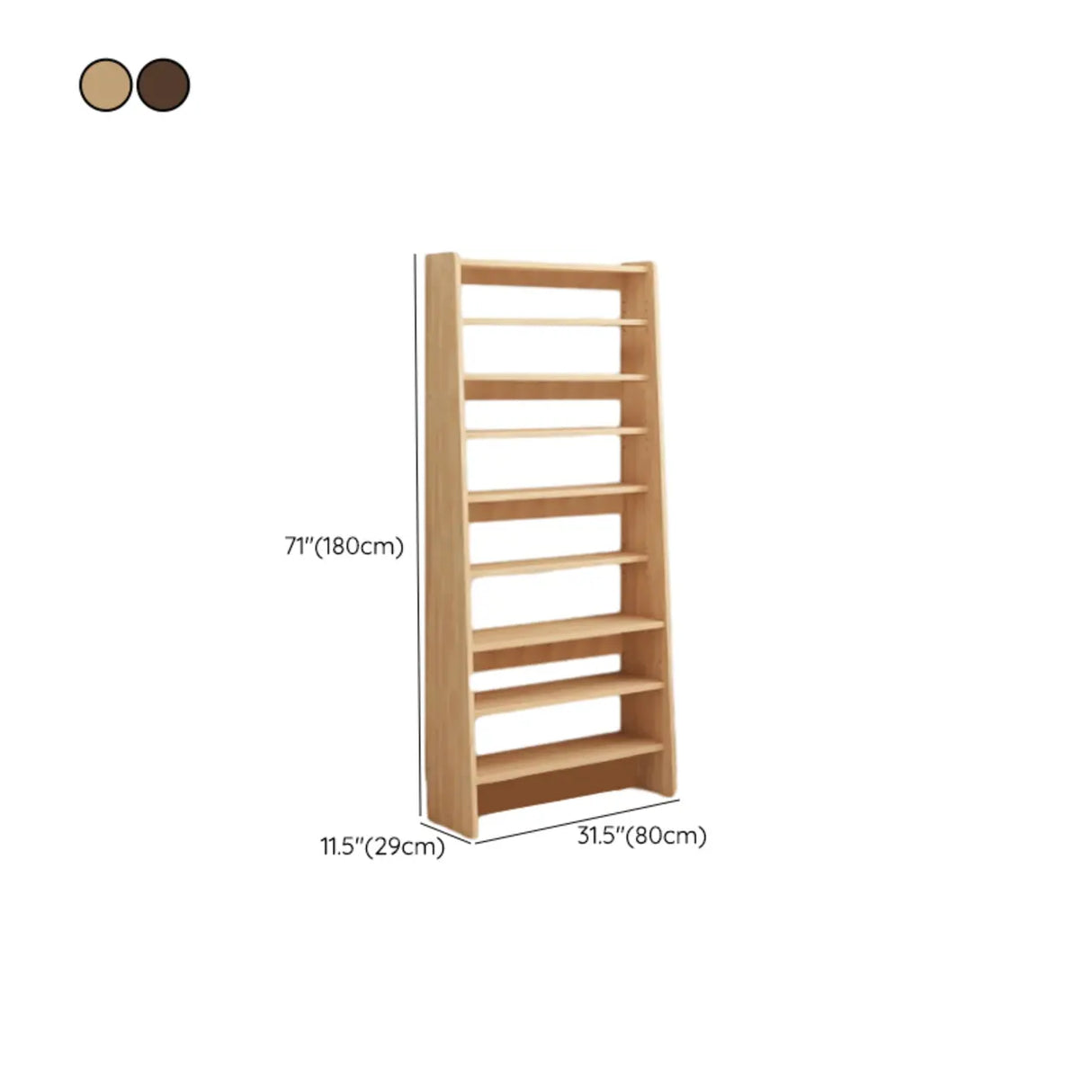 Rustic Open Cube Walnut Shelves Ladder Bookcase Brown 
