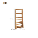 Rustic Open Cube Walnut Shelves Ladder Bookcase Brown #size