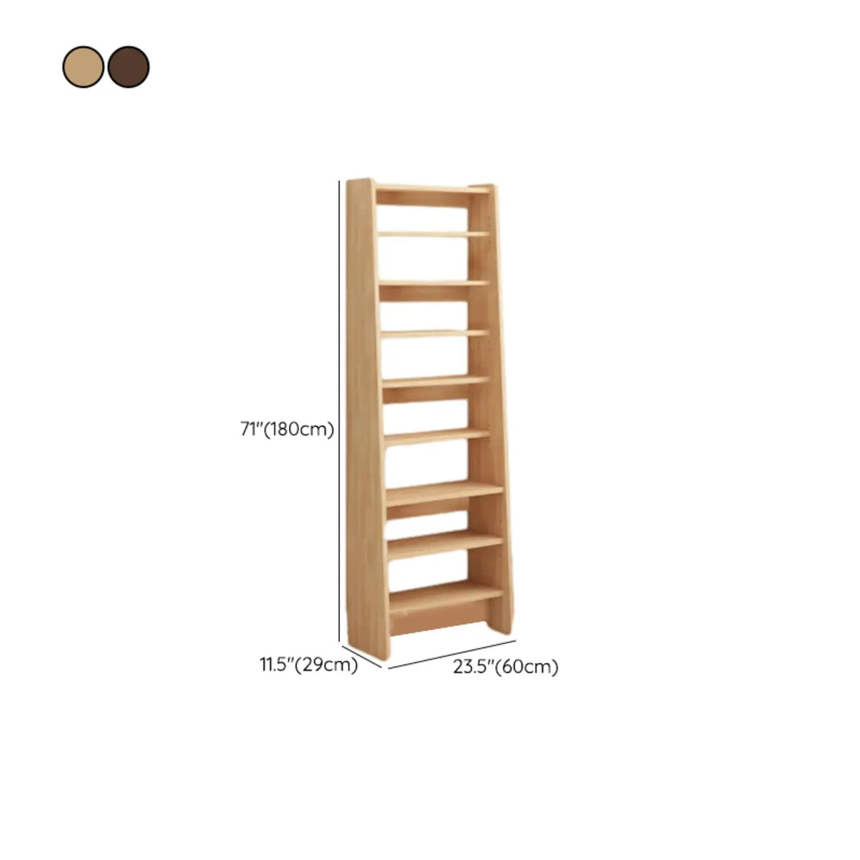 Rustic Open Cube Walnut Shelves Ladder Bookcase Brown Image - 18
