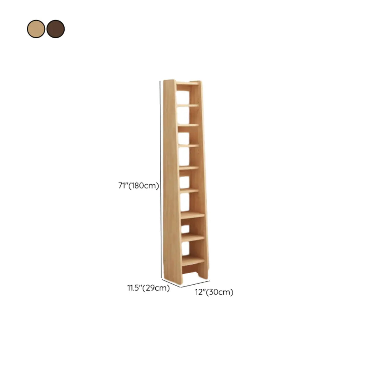 Rustic Open Cube Walnut Shelves Ladder Bookcase Brown Image - 19