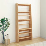 Rustic Open Cube Walnut Shelves Ladder Bookcase Brown Image - 7