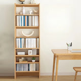 Rustic Open Cube Walnut Shelves Ladder Bookcase Brown Image - 4
