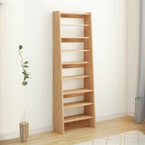 Rustic Open Cube Walnut Shelves Ladder Bookcase Brown Image - 9