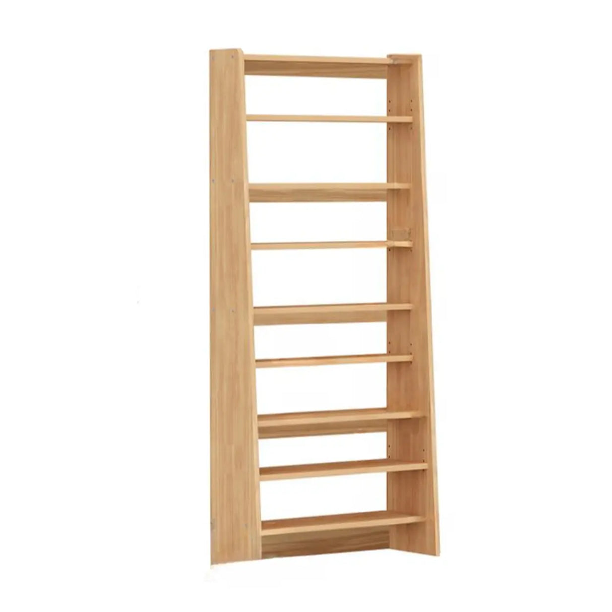 Rustic Open Cube Walnut Shelves Ladder Bookcase Brown Image - 10