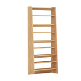 Rustic Open Cube Walnut Shelves Ladder Bookcase Brown Image - 10