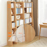 Rustic Open Cube Walnut Shelves Ladder Bookcase Brown Image - 12