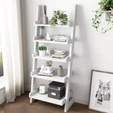 Rustic Open Ladder Wooden Vertical Display Bookshelf Image - 26