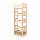 Rustic Open Natural Wood Standard Storage Bookshelf Image - 19