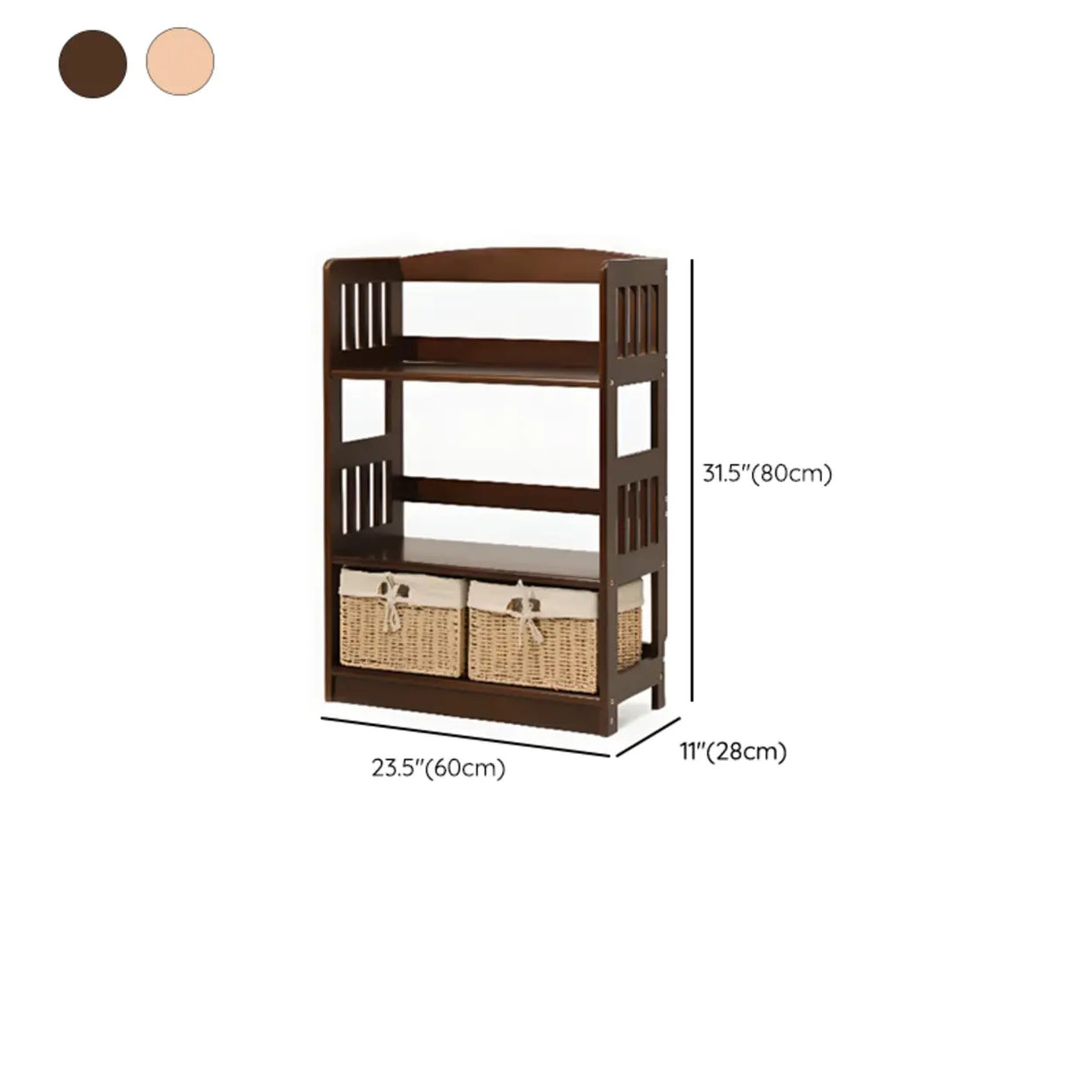 Rustic Open Natural Wood Standard Storage Bookshelf Image - 45