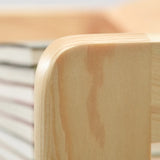 Rustic Open Natural Wood Standard Storage Bookshelf Image - 7