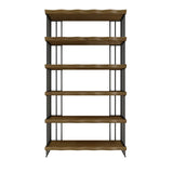 Rustic Open Pine Wooden Rectangle Storage Bookcase Image - 2