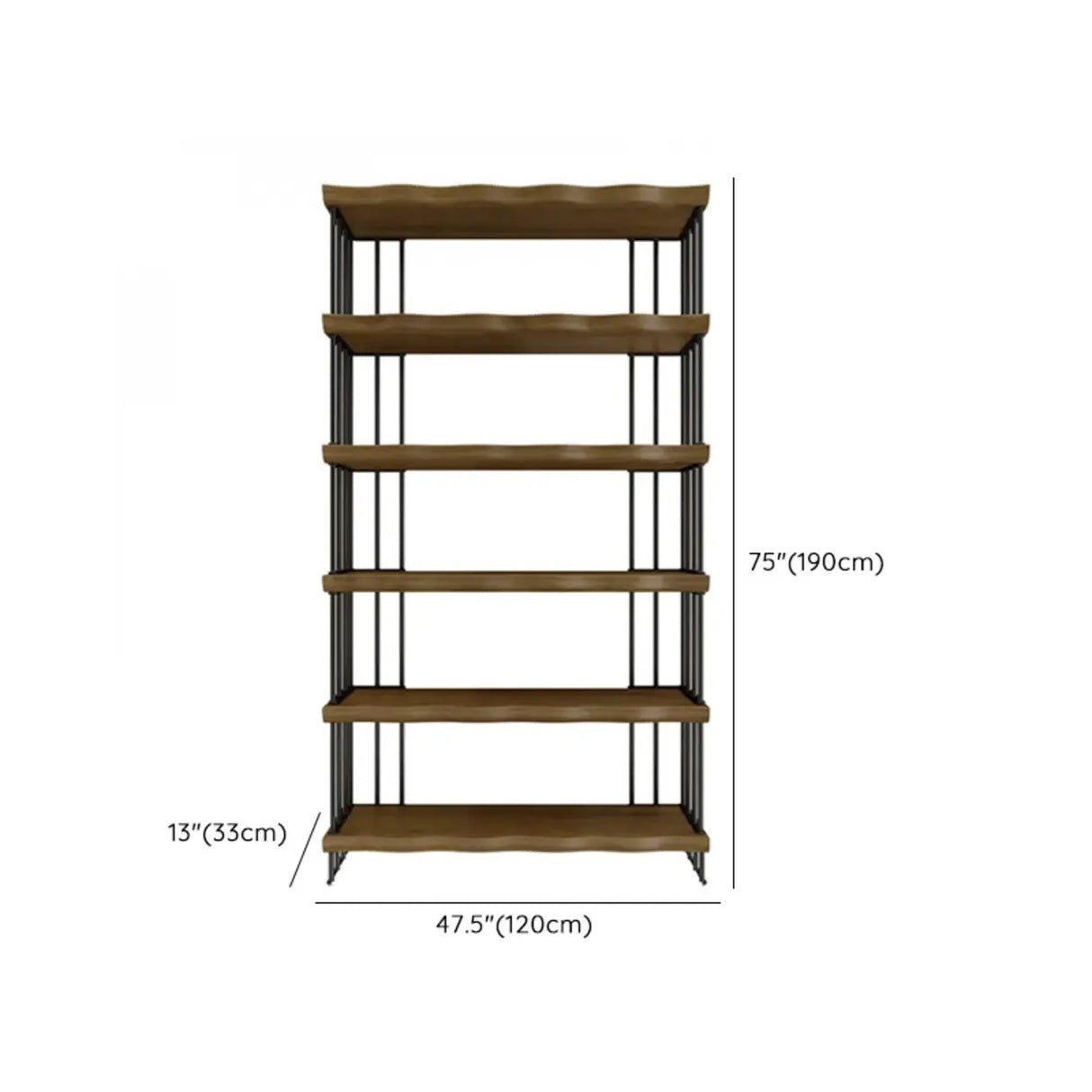 Rustic Open Pine Wooden Rectangle Storage Bookcase Image - 20