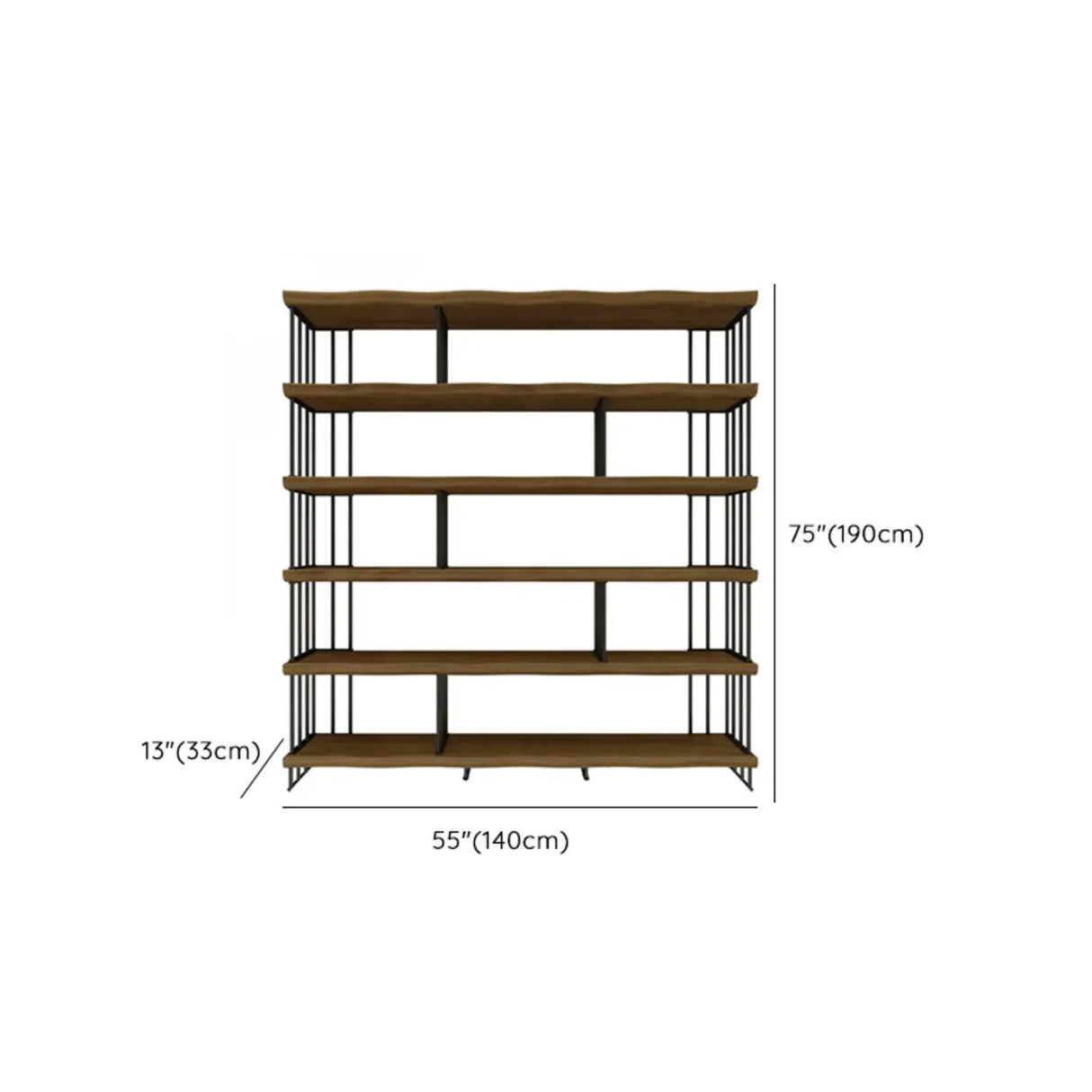 Rustic Open Pine Wooden Rectangle Storage Bookcase Image - 22