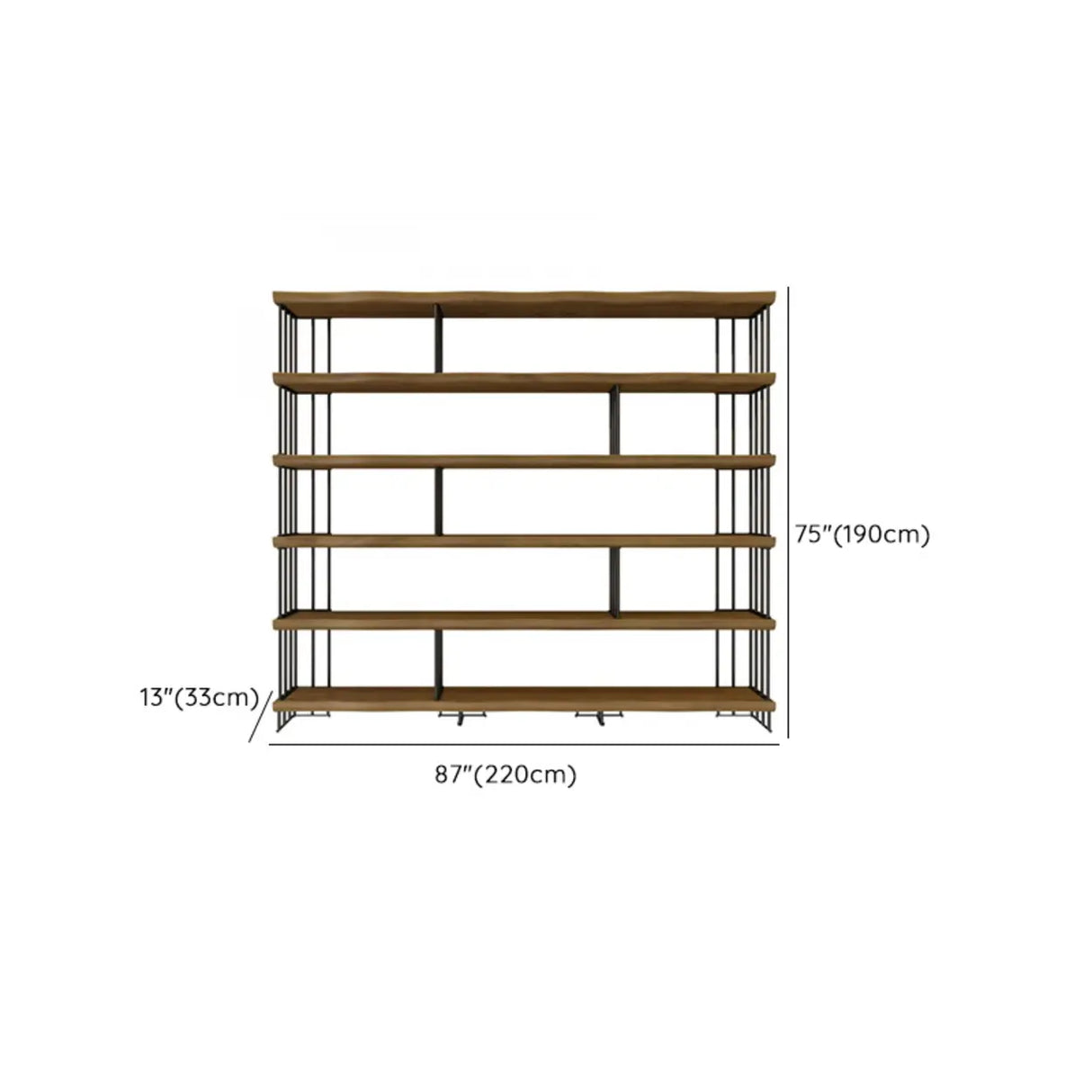 Rustic Open Pine Wooden Rectangle Storage Bookcase Image - 26
