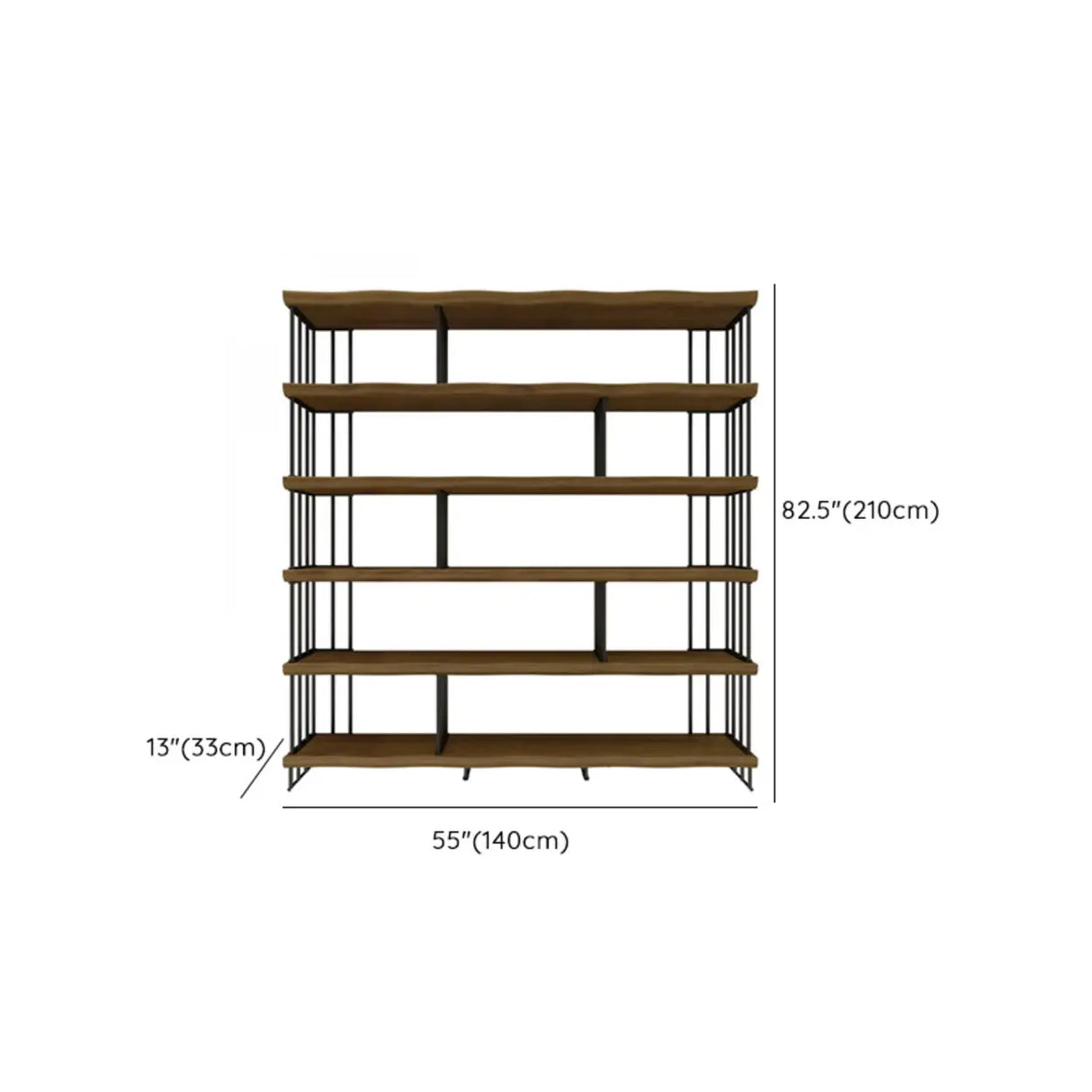 Rustic Open Pine Wooden Rectangle Storage Bookcase Image - 29