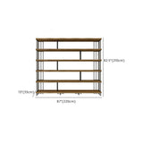 Rustic Open Pine Wooden Rectangle Storage Bookcase Image - 33