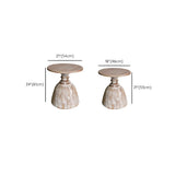 Rustic Pedestal Small Round Distressed Wood Side Table Image - 14