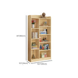 Rustic Pine Vertical Closed Back Wood Storage Bookcase Image - 12