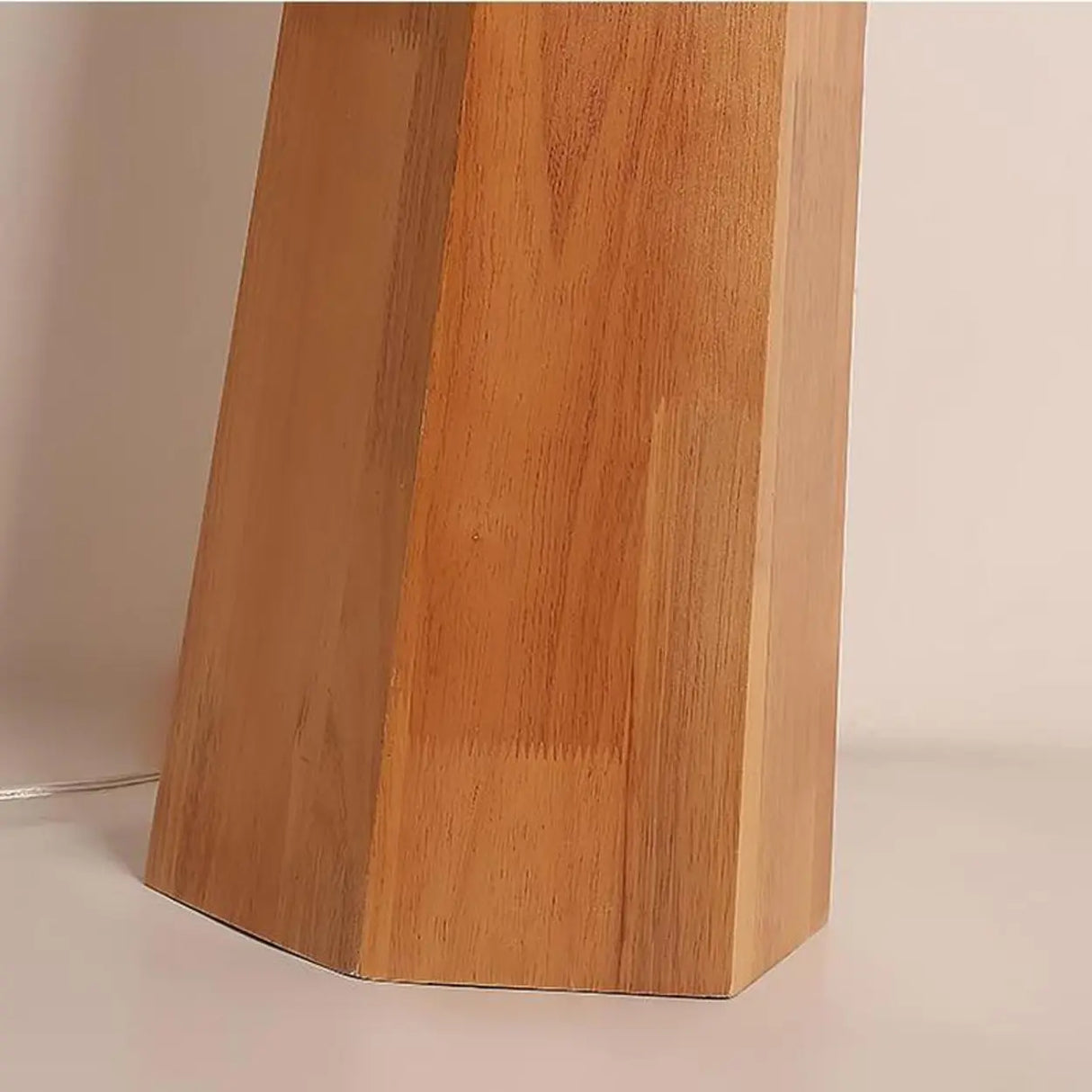 Rustic Push-Thru Wood Tree Fabric Drum Floor Lamp Image - 12