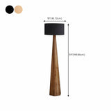 Rustic Push-Thru Wood Tree Fabric Drum Floor Lamp #size