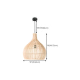 Rustic Rattan Woven Drum Cane Pendant Light Image - 16