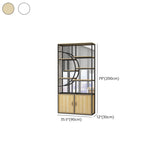 Rustic Rectangle Circular Wooden Display Bookshelf #size