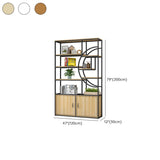 Rustic Rectangle Circular Wooden Display Bookshelf Image - 15