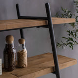 Rustic Rectangle Ladder Wood Brown Large Bookshelf Image - 6