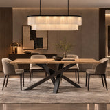 Rustic Rectangle Pine Natural Large Dining Table Image - 2