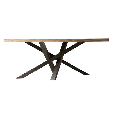 Rustic Rectangle Pine Natural Large Dining Table Image - 5