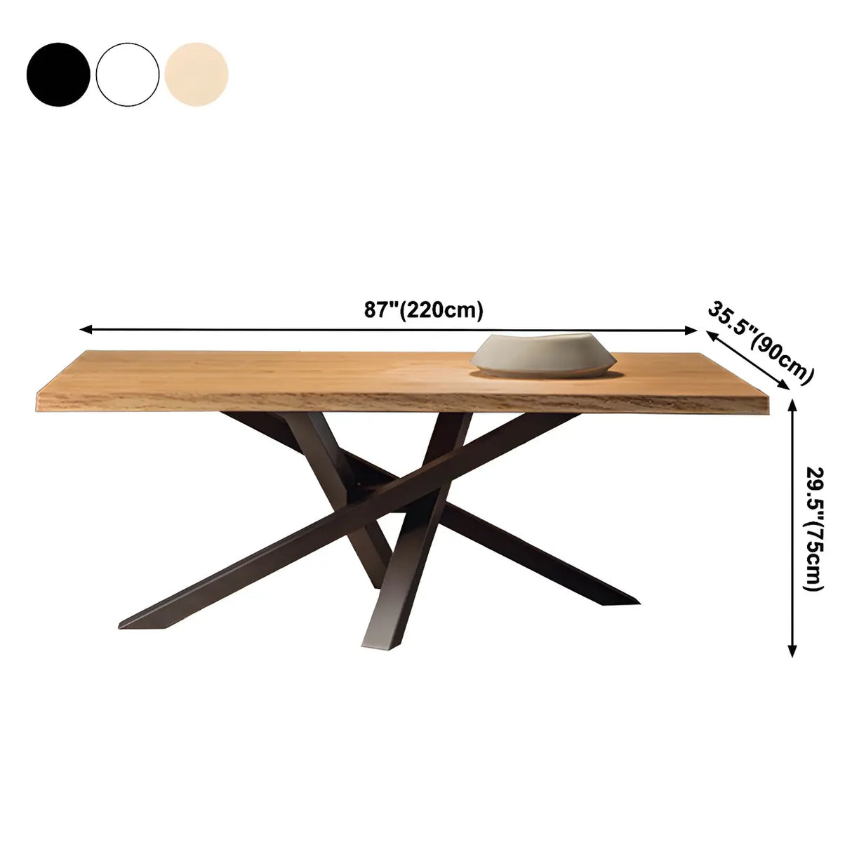 Rustic Rectangle Pine Natural Large Dining Table Image - 9