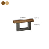 Rustic Rectangle Wood Entryway Console Table with Floor Shelf #size