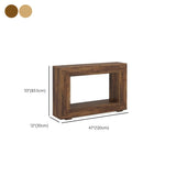 Rustic Rectangle Wood Entryway Console Table with Floor Shelf Image - 11