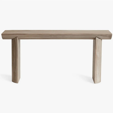 Rustic Rectangular Pine Wood Sled base Console Table Image - 2