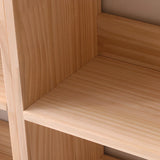 Rustic Rectangular Vertical Pine Open Display Bookcase Image - 13