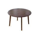 Rustic Round Natural Wooden Extendable Dining Table Image - 7