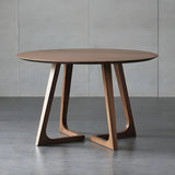 Rustic Round Wood Brown Small Dining Table Image - 1