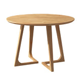 Rustic Round Wood Brown Small Dining Table Image - 10
