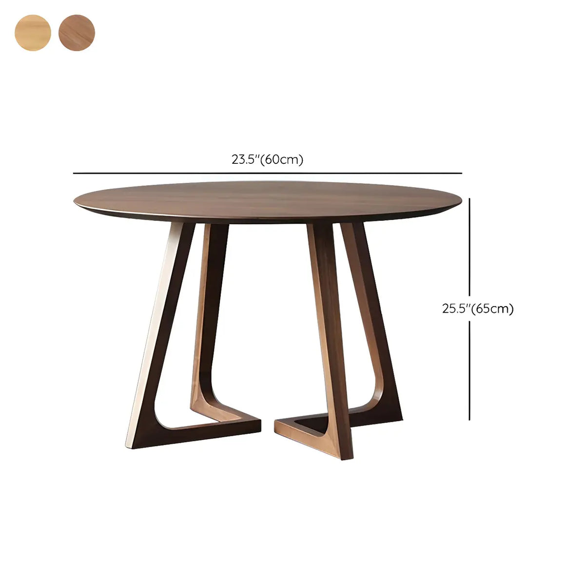 Rustic Round Wood Brown Small Dining Table 