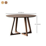 Rustic Round Wood Brown Small Dining Table #size